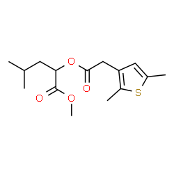 ChemSpider 2D Image | Methyl 2-[2-(2,5-dimethyl-3-thienyl)acetoxy]-4-methylpentanoate | C15H22O4S
