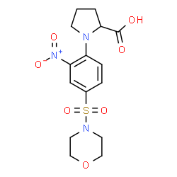 ChemSpider 2D Image | 1-[4-(4-Morpholinylsulfonyl)-2-nitrophenyl]proline | C15H19N3O7S