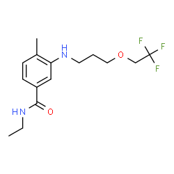 ChemSpider 2D Image | N-Ethyl-4-methyl-3-{[3-(2,2,2-trifluoroethoxy)propyl]amino}benzamide | C15H21F3N2O2