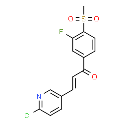 ChemSpider 2D Image | (2E)-3-(6-Chloro-3-pyridinyl)-1-[3-fluoro-4-(methylsulfonyl)phenyl]-2-propen-1-one | C15H11ClFNO3S