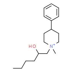 ChemSpider 2D Image | 1-(2-Hydroxyhexyl)-1-methyl-4-phenylpiperidinium | C18H30NO