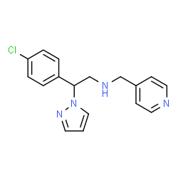 ChemSpider 2D Image | 2-(4-Chlorophenyl)-2-(1H-pyrazol-1-yl)-N-(4-pyridinylmethyl)ethanamine | C17H17ClN4
