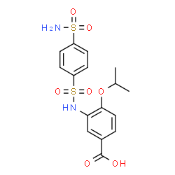 ChemSpider 2D Image | 4-Isopropoxy-3-{[(4-sulfamoylphenyl)sulfonyl]amino}benzoic acid | C16H18N2O7S2