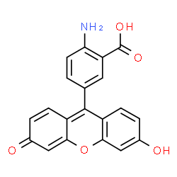 ChemSpider 2D Image | 2-Amino-5-(6-hydroxy-3-oxo-3H-xanthen-9-yl)benzoic acid | C20H13NO5