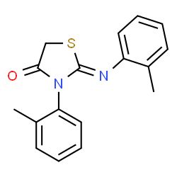 ChemSpider 2D Image | 3-(2-Methylphenyl)-2-((2-methylphenyl)imino)-1,3-thiazolidin-4-one | C17H16N2OS