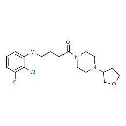 ChemSpider 2D Image | 4-(2,3-Dichlorophenoxy)-1-[4-(tetrahydro-3-furanyl)-1-piperazinyl]-1-butanone | C18H24Cl2N2O3