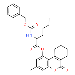 ChemSpider 2D Image | 3-Methyl-6-oxo-7,8,9,10-tetrahydro-6H-benzo[c]chromen-1-yl N-[(benzyloxy)carbonyl]norleucinate | C28H31NO6