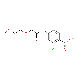 ChemSpider 2D Image | N-(3-Chloro-4-nitrophenyl)-2-(2-methoxyethoxy)acetamide | C11H13ClN2O5