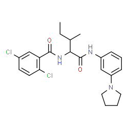 ChemSpider 2D Image | N~2~-(2,5-Dichlorobenzoyl)-N-[3-(1-pyrrolidinyl)phenyl]isoleucinamide | C23H27Cl2N3O2