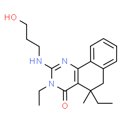 ChemSpider 2D Image | 3,5-diethyl-2-(3-hydroxypropylamino)-5-methyl-6H-benzo[h]quinazolin-4-one | C20H27N3O2