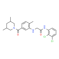ChemSpider 2D Image | N-(2,3-Dichlorophenyl)-N~2~-{5-[(3,5-dimethyl-1-piperidinyl)carbonyl]-2-methylphenyl}glycinamide | C23H27Cl2N3O2