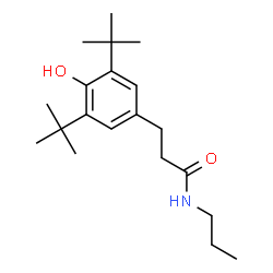 ChemSpider 2D Image | 3-(3,5-di-tert-butyl-4-hydroxyphenyl)-N-propylpropanamide | C20H33NO2