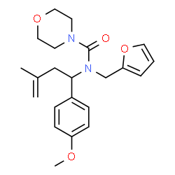 ChemSpider 2D Image | N-(2-Furylmethyl)-N-[1-(4-methoxyphenyl)-3-methyl-3-buten-1-yl]-4-morpholinecarboxamide | C22H28N2O4