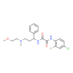 ChemSpider 2D Image | N-(4-Chloro-2-fluorophenyl)-N'-{3-[(2-methoxyethyl)(methyl)amino]-1-phenylpropyl}ethanediamide | C21H25ClFN3O3