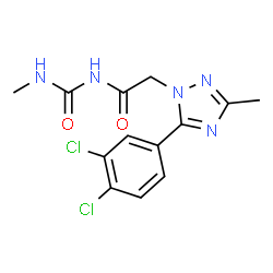 ChemSpider 2D Image | 2-[5-(3,4-Dichlorophenyl)-3-methyl-1H-1,2,4-triazol-1-yl]-N-(methylcarbamoyl)acetamide | C13H13Cl2N5O2