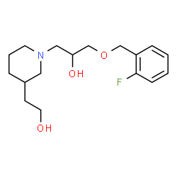 ChemSpider 2D Image | 1-[(2-Fluorobenzyl)oxy]-3-[3-(2-hydroxyethyl)-1-piperidinyl]-2-propanol | C17H26FNO3