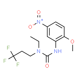 ChemSpider 2D Image | 1-Ethyl-3-(2-methoxy-5-nitrophenyl)-1-(3,3,3-trifluoropropyl)urea | C13H16F3N3O4