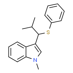 ChemSpider 2D Image | 1-Methyl-3-[2-methyl-1-(phenylsulfanyl)propyl]-1H-indole | C19H21NS