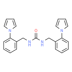 ChemSpider 2D Image | 1,3-Bis[2-(1H-pyrrol-1-yl)benzyl]urea | C23H22N4O