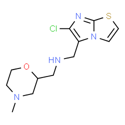 ChemSpider 2D Image | 1-(6-Chloroimidazo[2,1-b][1,3]thiazol-5-yl)-N-[(4-methyl-2-morpholinyl)methyl]methanamine | C12H17ClN4OS