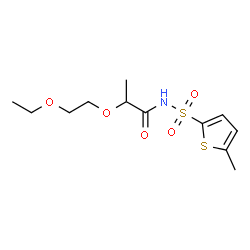 ChemSpider 2D Image | 2-(2-Ethoxyethoxy)-N-[(5-methyl-2-thienyl)sulfonyl]propanamide | C12H19NO5S2