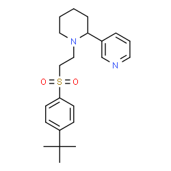 ChemSpider 2D Image | 3-[1-(2-{[4-(2-Methyl-2-propanyl)phenyl]sulfonyl}ethyl)-2-piperidinyl]pyridine | C22H30N2O2S