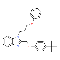 ChemSpider 2D Image | 2-{[4-(2-Methyl-2-propanyl)phenoxy]methyl}-1-(3-phenoxypropyl)-1H-benzimidazole | C27H30N2O2