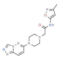 ChemSpider 2D Image | N-(3-Methyl-1,2-oxazol-5-yl)-2-[4-([1,2,4]triazolo[4,3-b]pyridazin-6-yl)-1-piperazinyl]acetamide | C15H18N8O2