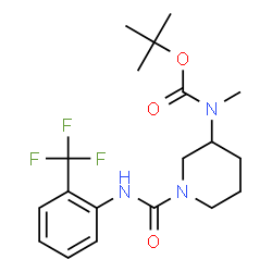 ChemSpider 2D Image | 2-Methyl-2-propanyl methyl(1-{[2-(trifluoromethyl)phenyl]carbamoyl}-3-piperidinyl)carbamate | C19H26F3N3O3