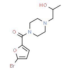 ChemSpider 2D Image | (5-Bromo-2-furyl)[4-(2-hydroxypropyl)-1-piperazinyl]methanone | C12H17BrN2O3