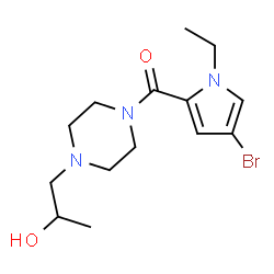 ChemSpider 2D Image | (4-Bromo-1-ethyl-1H-pyrrol-2-yl)[4-(2-hydroxypropyl)-1-piperazinyl]methanone | C14H22BrN3O2