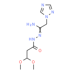 ChemSpider 2D Image | N'-(3,3-Dimethoxypropanoyl)-2-(1H-1,2,4-triazol-1-yl)ethanehydrazonamide | C9H16N6O3