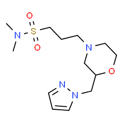 ChemSpider 2D Image | N,N-Dimethyl-3-[2-(1H-pyrazol-1-ylmethyl)-4-morpholinyl]-1-propanesulfonamide | C13H24N4O3S
