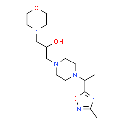 ChemSpider 2D Image | 1-{4-[1-(3-Methyl-1,2,4-oxadiazol-5-yl)ethyl]-1-piperazinyl}-3-(4-morpholinyl)-2-propanol | C16H29N5O3