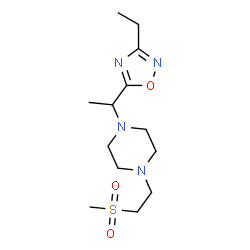 ChemSpider 2D Image | 1-[1-(3-Ethyl-1,2,4-oxadiazol-5-yl)ethyl]-4-[2-(methylsulfonyl)ethyl]piperazine | C13H24N4O3S