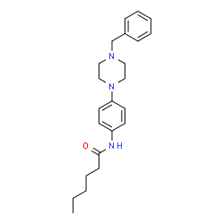 ChemSpider 2D Image | N-[4-(4-Benzyl-1-piperazinyl)phenyl]hexanamide | C23H31N3O