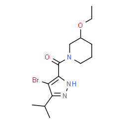 ChemSpider 2D Image | (4-Bromo-3-isopropyl-1H-pyrazol-5-yl)(3-ethoxy-1-piperidinyl)methanone | C14H22BrN3O2