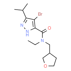 ChemSpider 2D Image | 4-Bromo-N-ethyl-3-isopropyl-N-(tetrahydro-3-furanylmethyl)-1H-pyrazole-5-carboxamide | C14H22BrN3O2