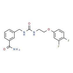 ChemSpider 2D Image | 3-[({[2-(3,4-Difluorophenoxy)ethyl]carbamoyl}amino)methyl]benzamide | C17H17F2N3O3