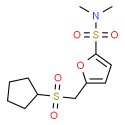 ChemSpider 2D Image | 5-[(Cyclopentylsulfonyl)methyl]-N,N-dimethyl-2-furansulfonamide | C12H19NO5S2
