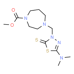 ChemSpider 2D Image | Methyl 4-{[5-(dimethylamino)-2-thioxo-1,3,4-thiadiazol-3(2H)-yl]methyl}-1,4-diazepane-1-carboxylate | C12H21N5O2S2