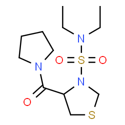 ChemSpider 2D Image | N,N-Diethyl-4-(1-pyrrolidinylcarbonyl)-1,3-thiazolidine-3-sulfonamide | C12H23N3O3S2