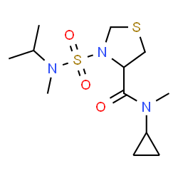 ChemSpider 2D Image | N-Cyclopropyl-3-[isopropyl(methyl)sulfamoyl]-N-methyl-1,3-thiazolidine-4-carboxamide | C12H23N3O3S2