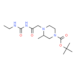 ChemSpider 2D Image | 2-Methyl-2-propanyl 4-{2-[(ethylcarbamoyl)amino]-2-oxoethyl}-3-methyl-1-piperazinecarboxylate | C15H28N4O4