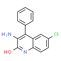 ChemSpider 2D Image | 3-Amino-6-chloro-4-phenyl-2(1H)-quinolinone | C15H11ClN2O