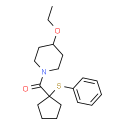 ChemSpider 2D Image | (4-Ethoxy-1-piperidinyl)[1-(phenylsulfanyl)cyclopentyl]methanone | C19H27NO2S