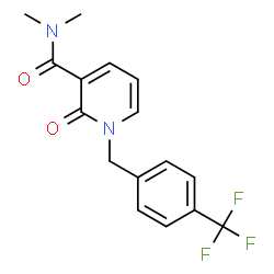 ChemSpider 2D Image | N,N-Dimethyl-2-oxo-1-[4-(trifluoromethyl)benzyl]-1,2-dihydro-3-pyridinecarboxamide | C16H15F3N2O2