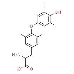 ChemSpider 2D Image | 2-Amino-3-[4-(4-hydroxy-3,5-diiodophenoxy)-3,5-diiodophenyl]propanoate | C15H10I4NO4
