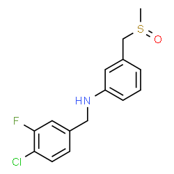 ChemSpider 2D Image | N-(4-Chloro-3-fluorobenzyl)-3-[(methylsulfinyl)methyl]aniline | C15H15ClFNOS
