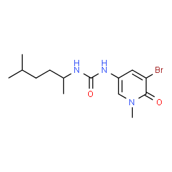 ChemSpider 2D Image | 1-(5-Bromo-1-methyl-6-oxo-1,6-dihydro-3-pyridinyl)-3-(5-methyl-2-hexanyl)urea | C14H22BrN3O2